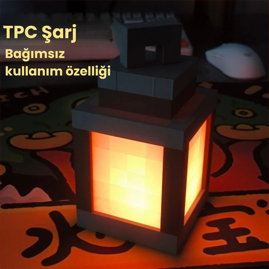 Piksel Işıklı Şarjlı Gece Lambası – Dekoratif Fener