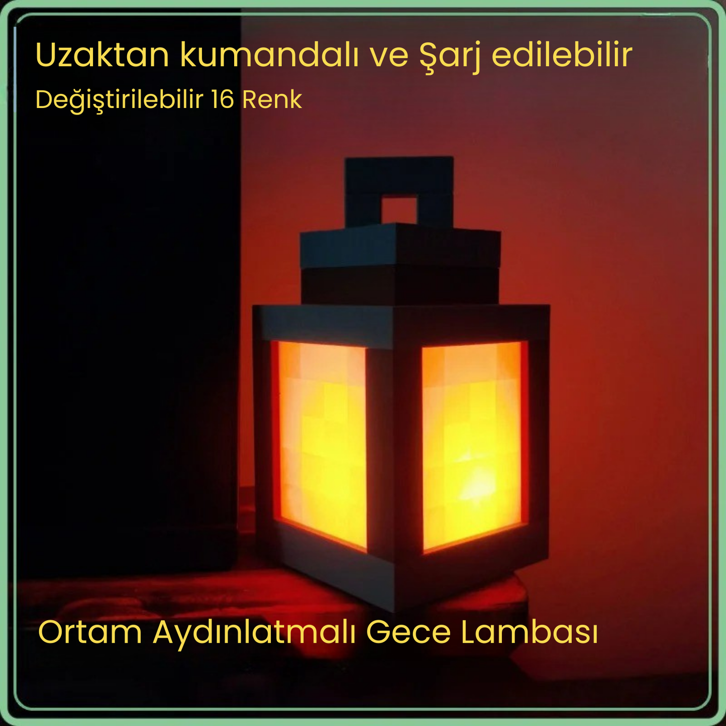 Piksel Işıklı Şarjlı Gece Lambası – Dekoratif Fener